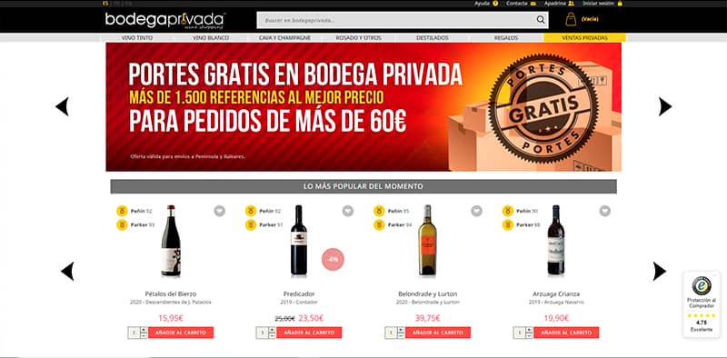 Bodega privada Diseño de tiendas online DAFIT Barcelona