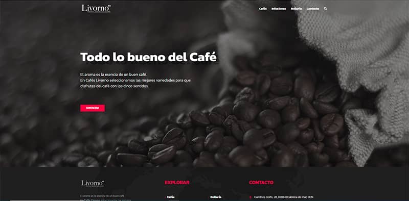 Cafés Livorno Diseño web Barcelona
